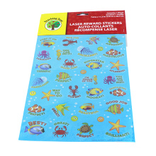 Happy Underwater Sea World Stickers Angelfish, Sharks, Starfish, Hippocampus - PVC Ocean Foam Fish Stickers for Kid